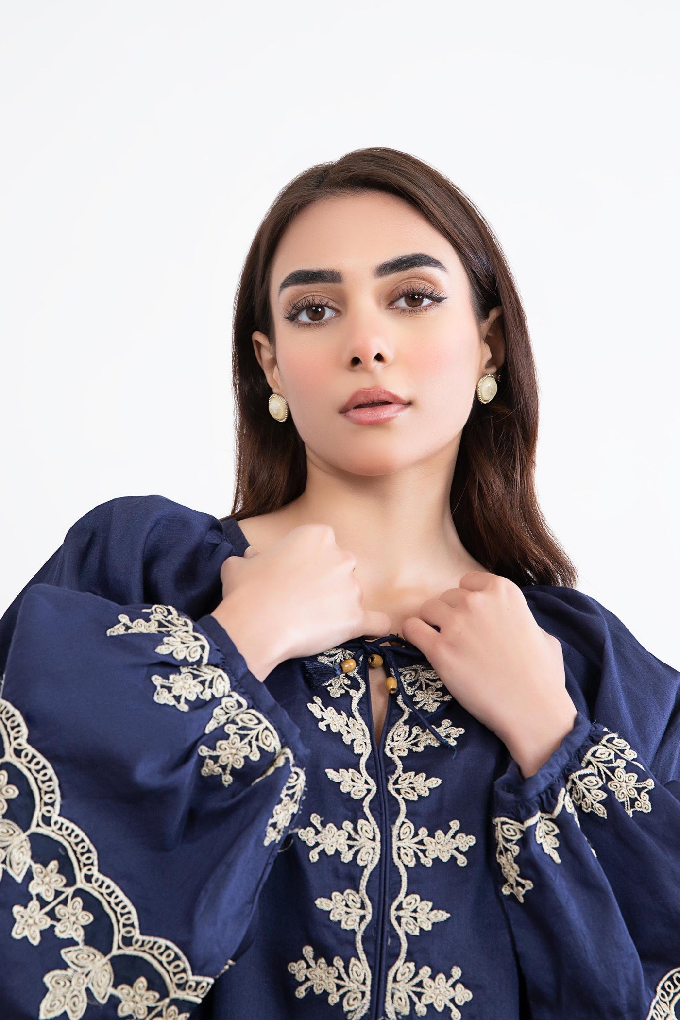Embroidered Arabic Lawn Tunic Dress