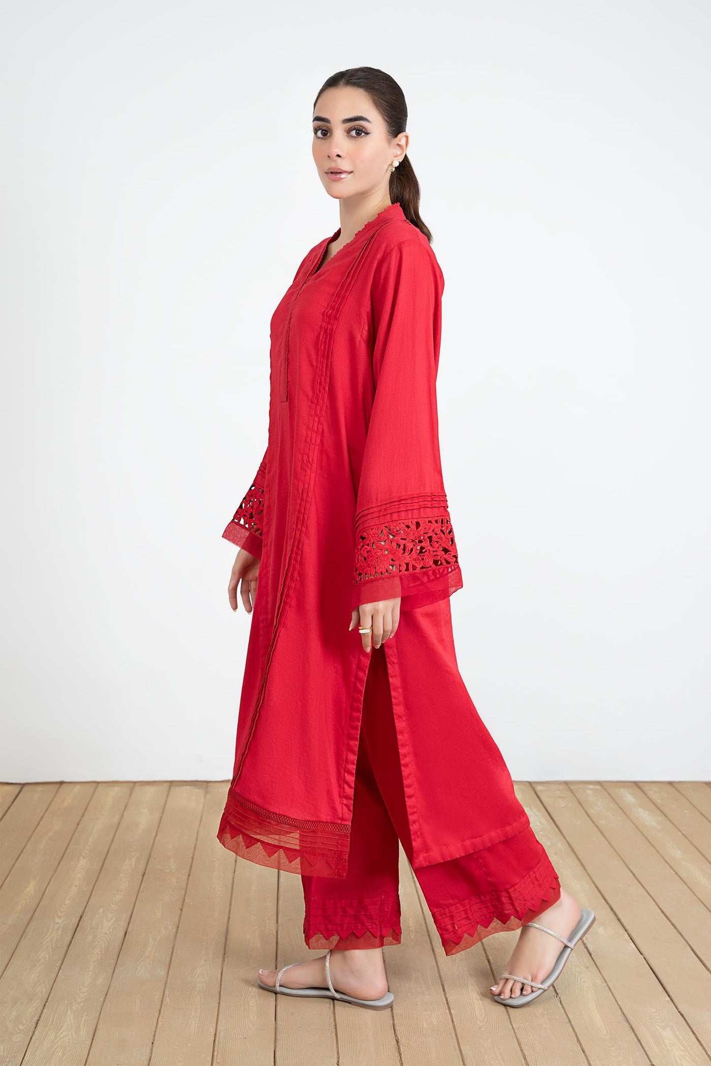 2 Piece Embroidered Dobby Lawn Suit
