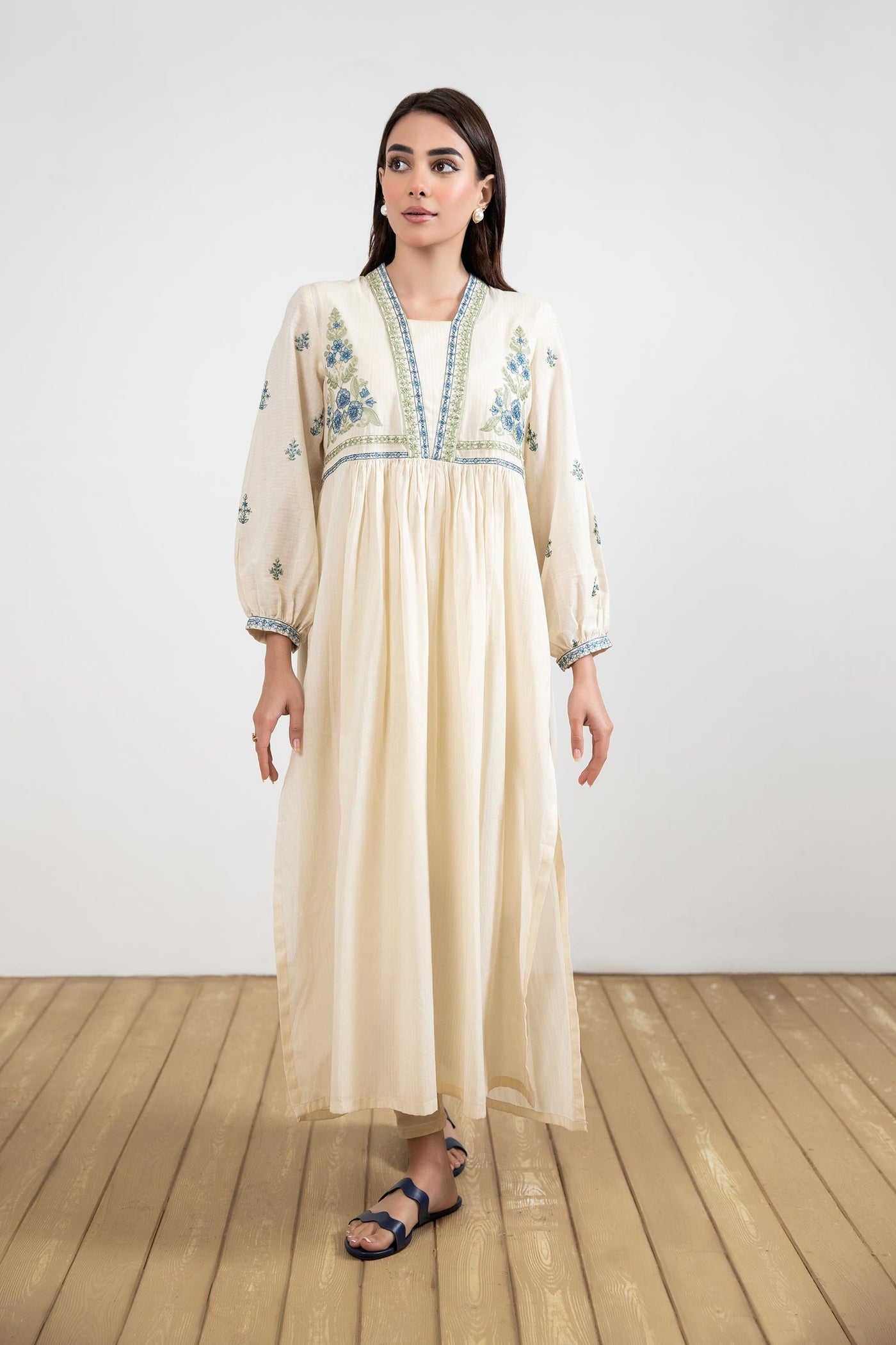 Dyed Dobby Lawn Dress