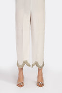 Embroidered Raw Silk Trouser | MB-EF23-145