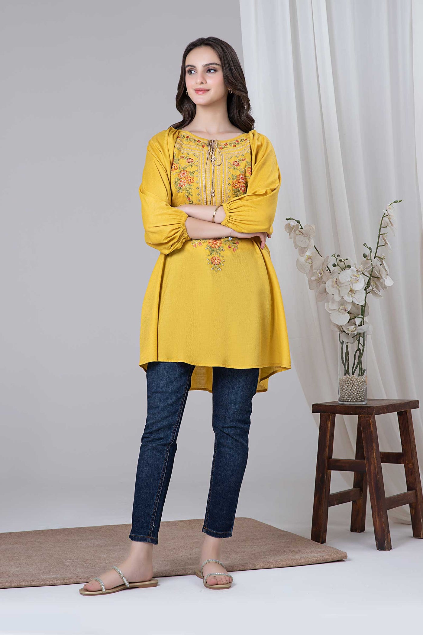 Dyed Dobby Tunic Dress