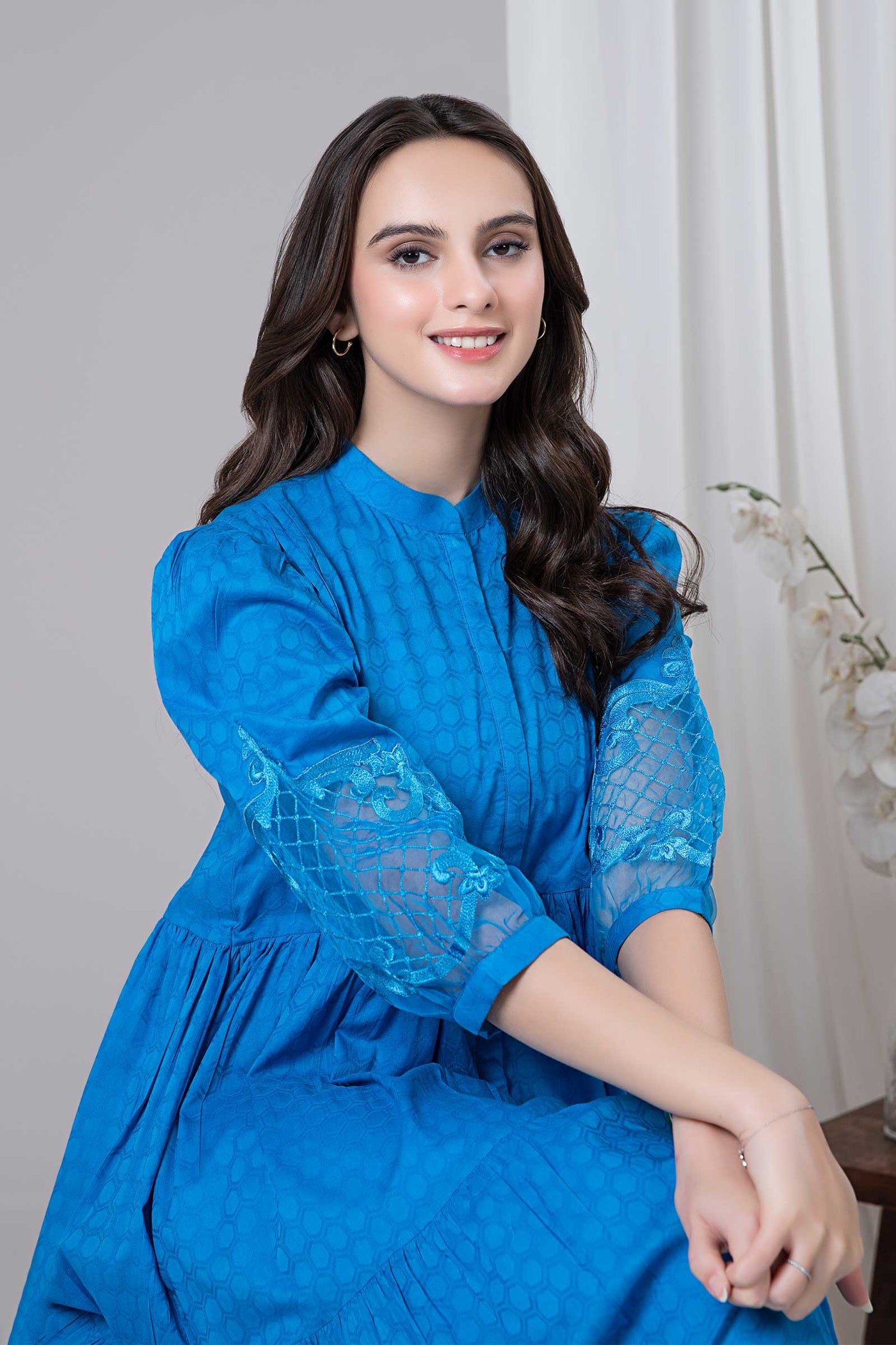 Dyed Dobby Lawn Dress