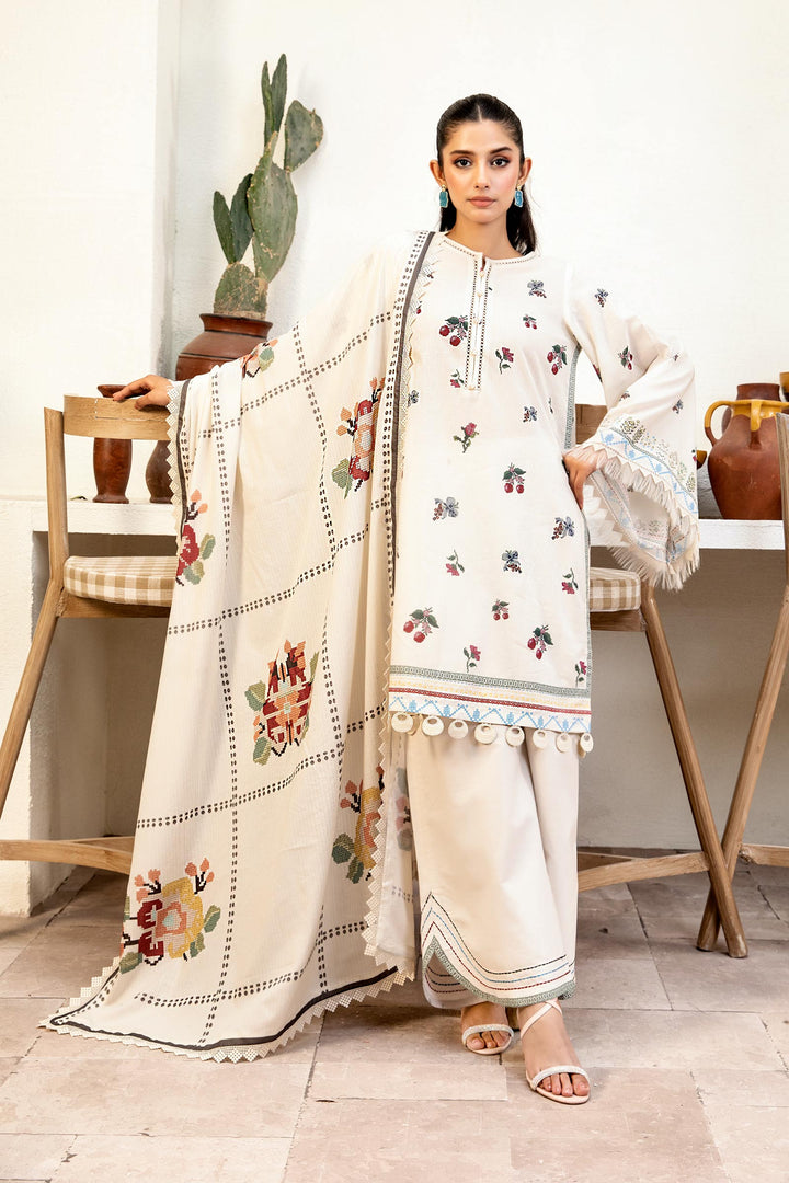 3 Pc Unstitched Printed Lawn Suit Elaheh MB-ELHV3-06