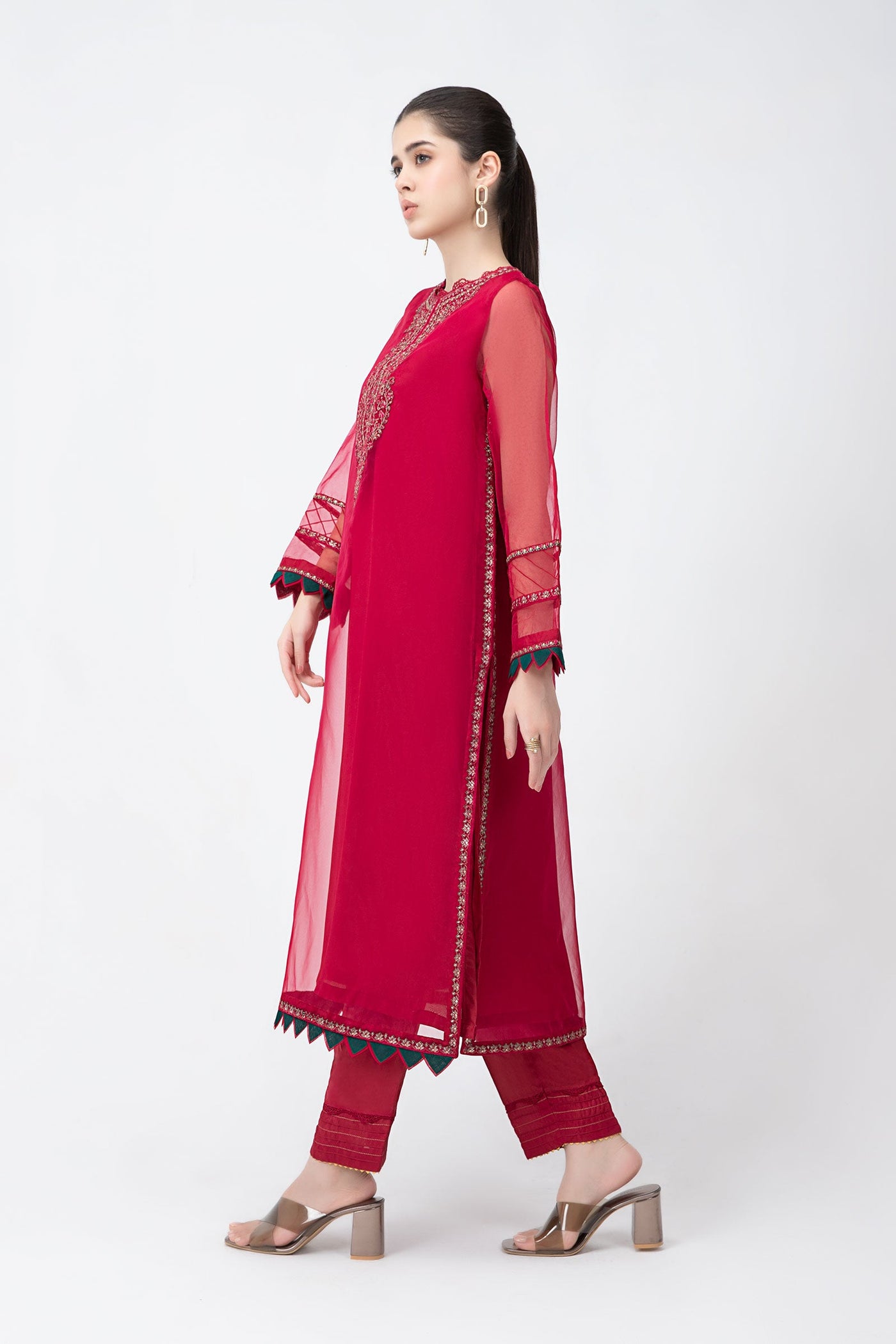 2 Pc Embroidered Raw Silk Suit | MB-F23-412