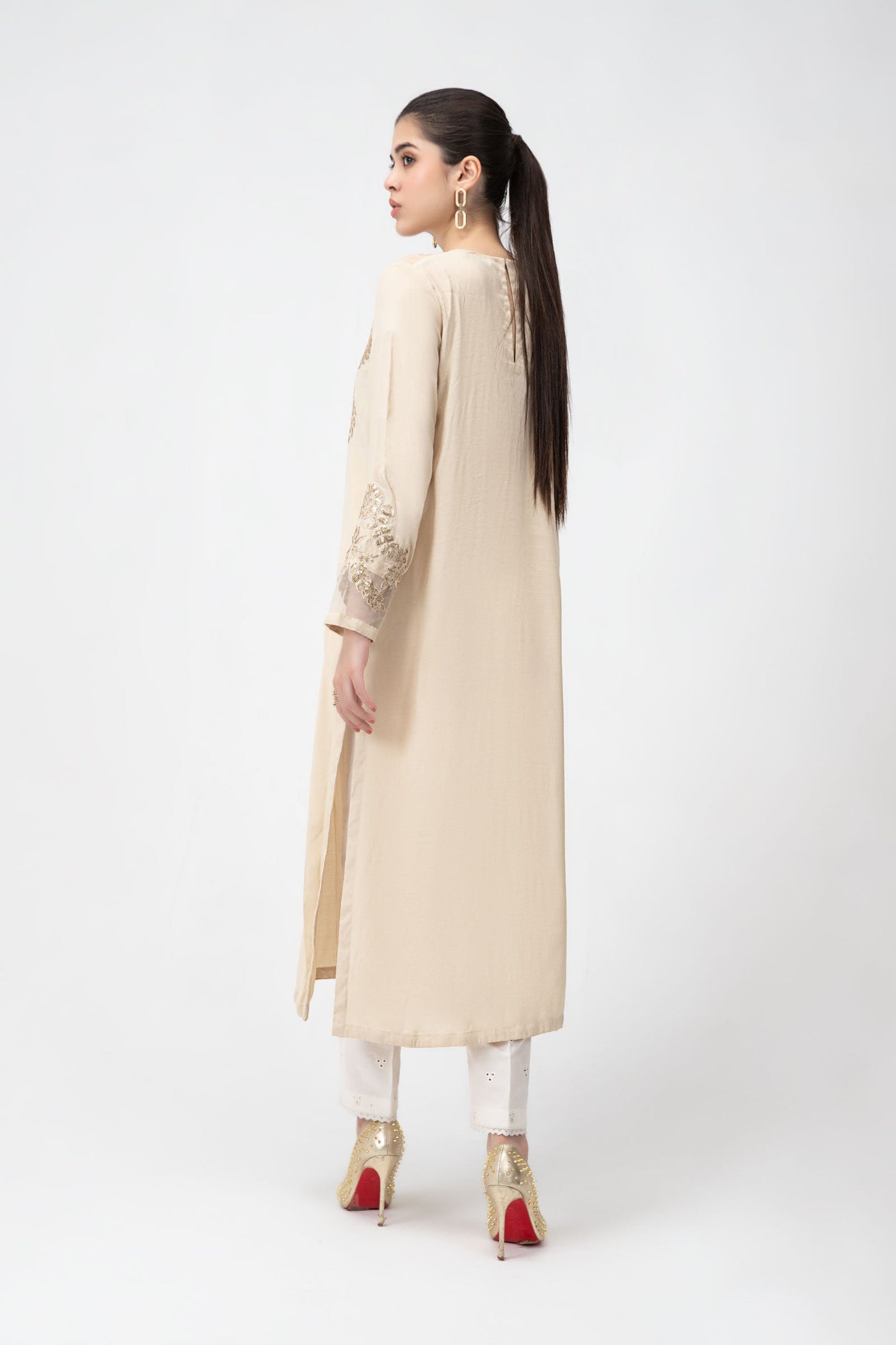 Embroidered Raw Silk Shirt | MB-F23-416