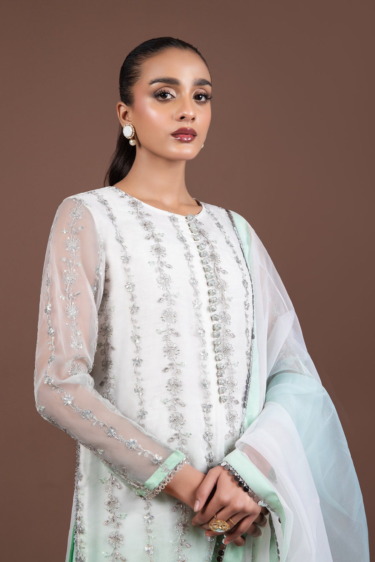 2 Piece Embroidered Organza Suit MBF24509 M.Basics by Maria.B. (PK)