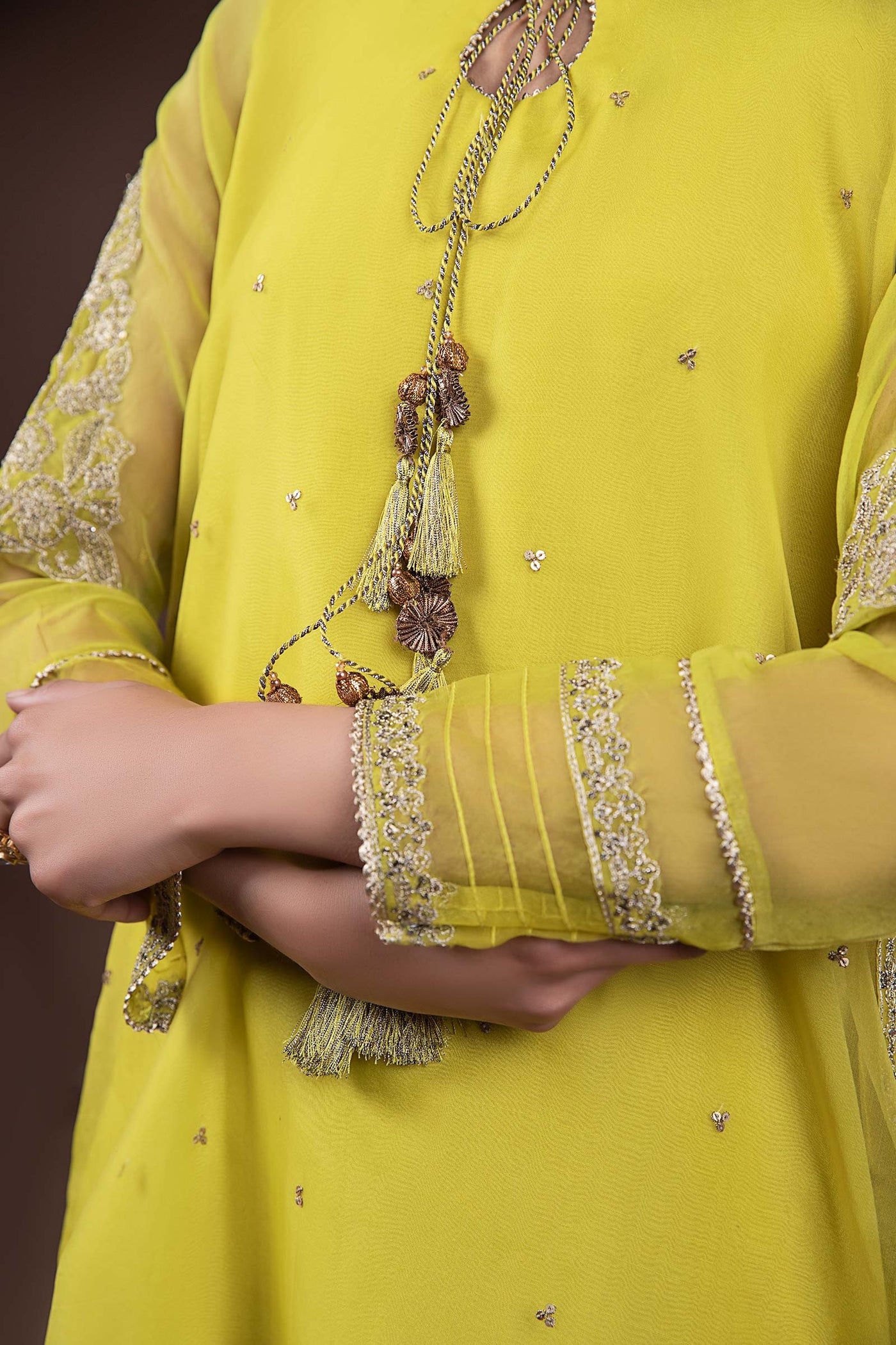 2 Piece Embroidered Organza Suit