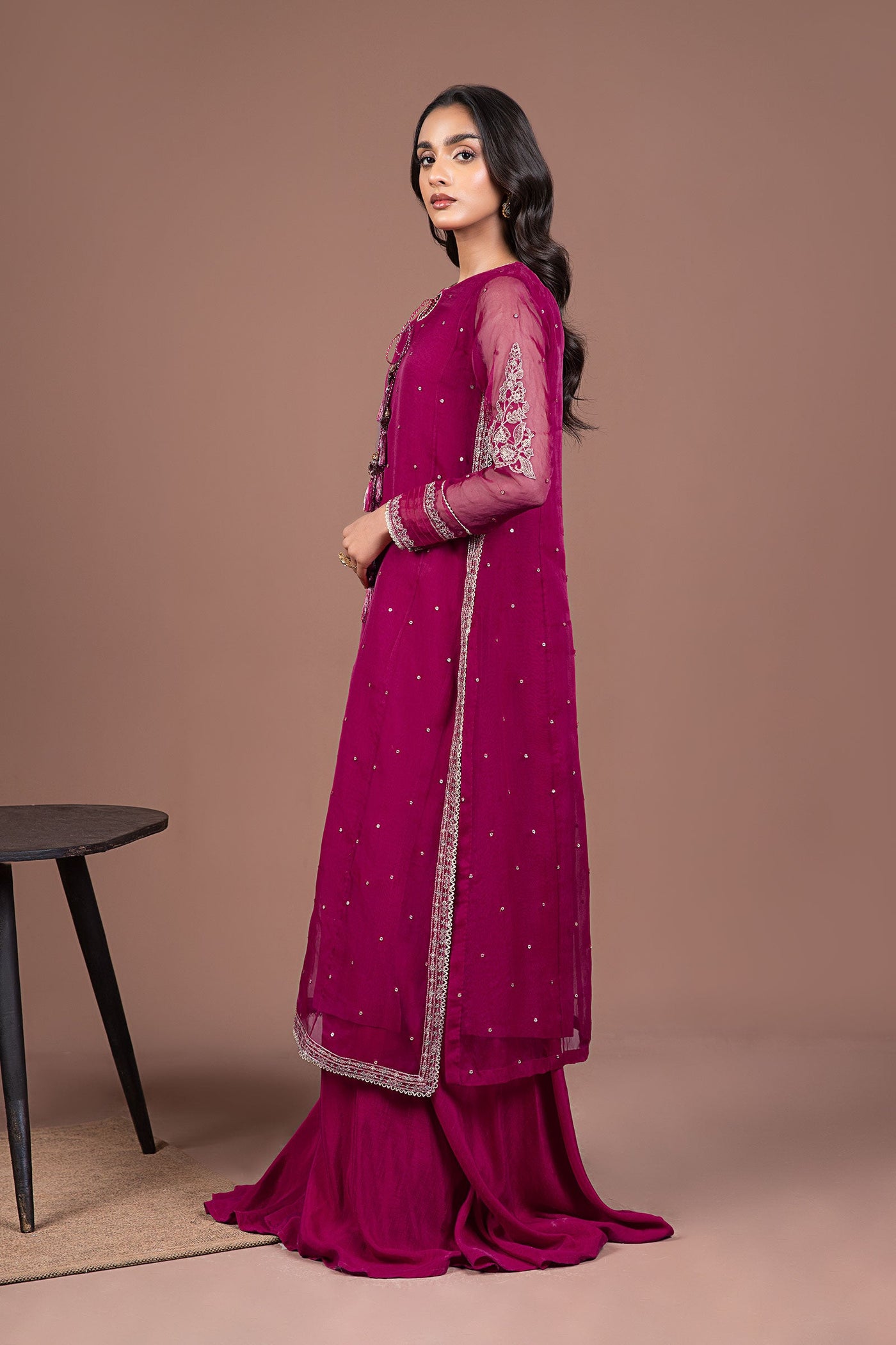 2 Pc Embroidered Organza Suit