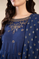 2 Piece Embroidered Raw Silk Suit