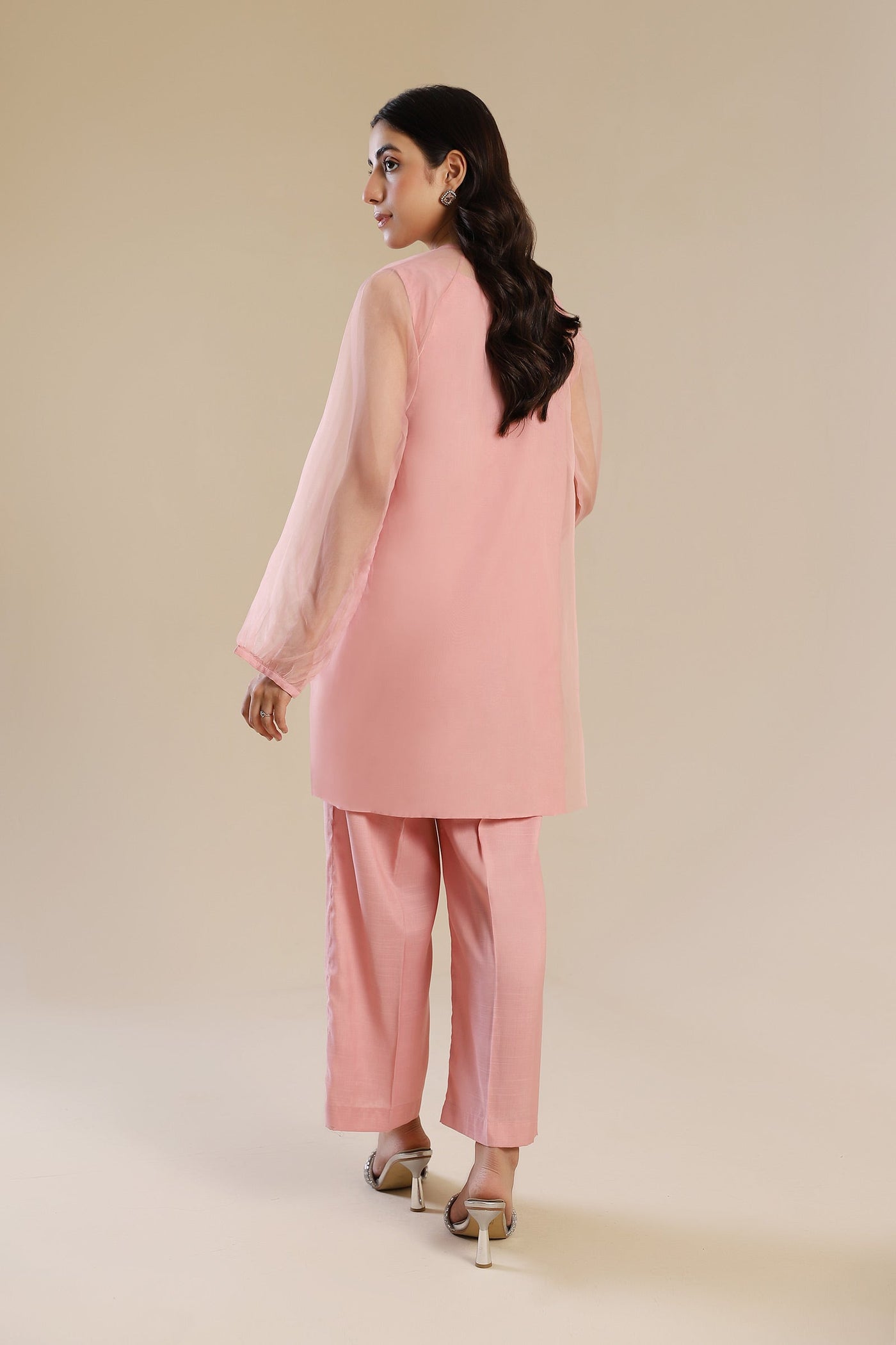 2 Piece Embroidered Poly Organza Suit