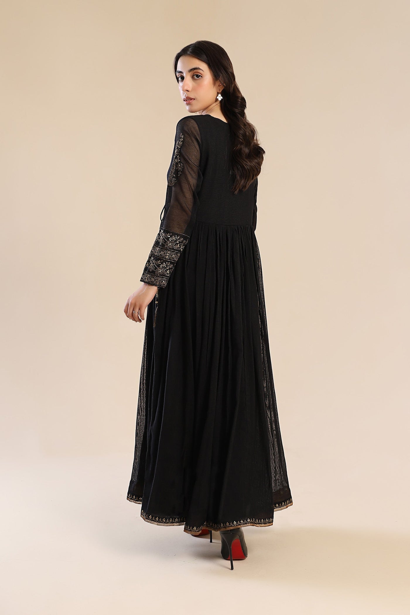 Embroidered Cotton Net Angrakha | MB-F24-608