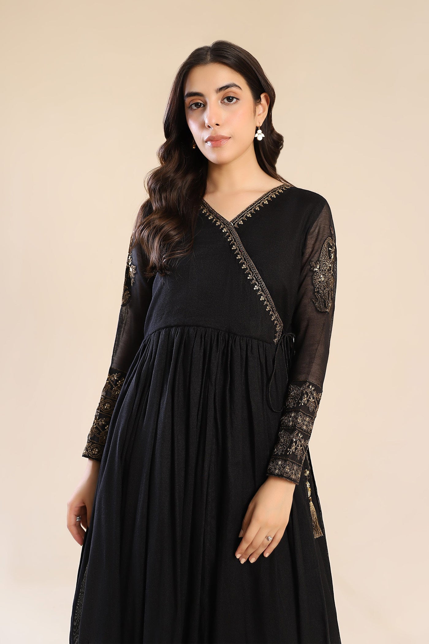 Embroidered Cotton Net Angrakha | MB-F24-608