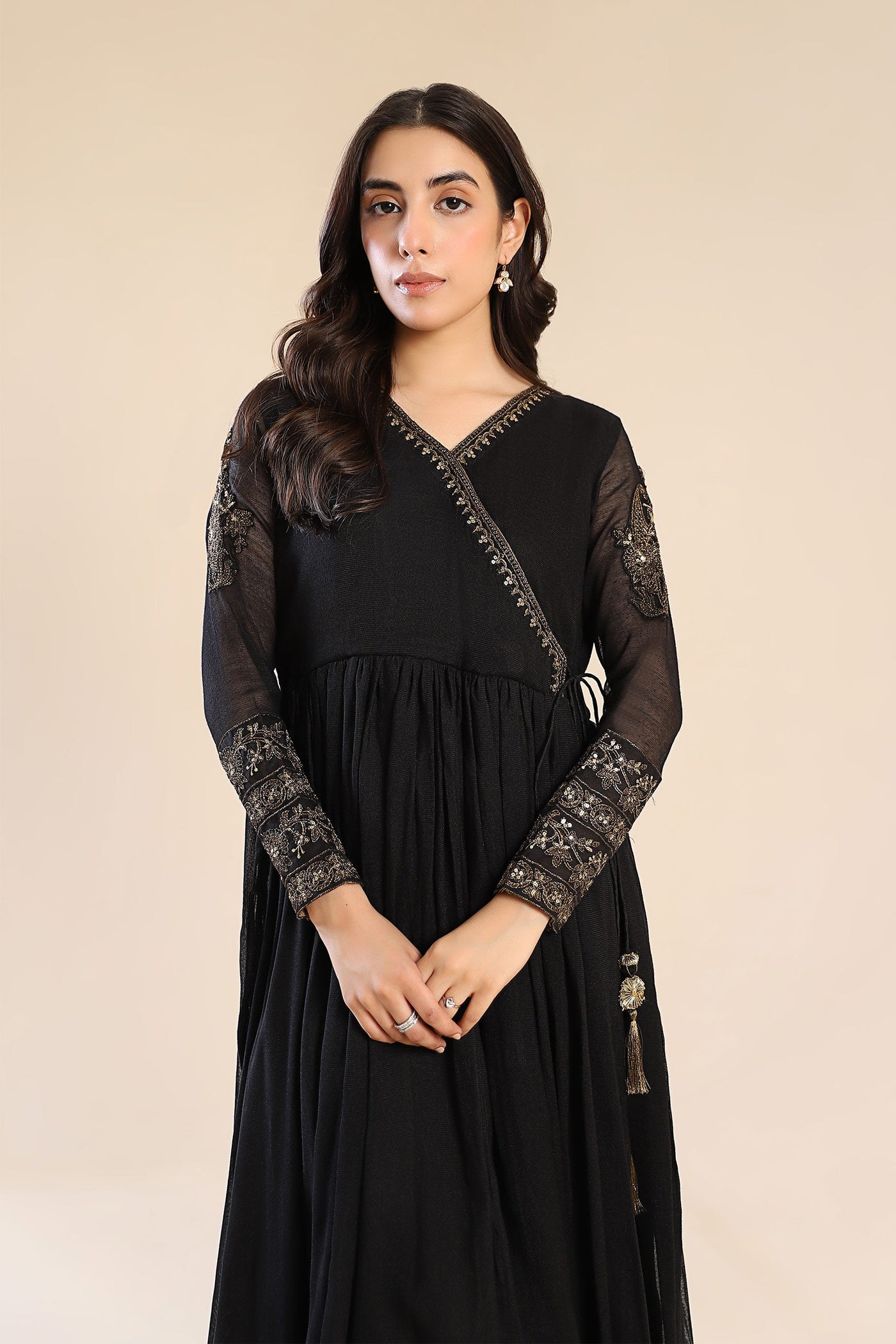 Embroidered Cotton Net Angrakha | MB-F24-608