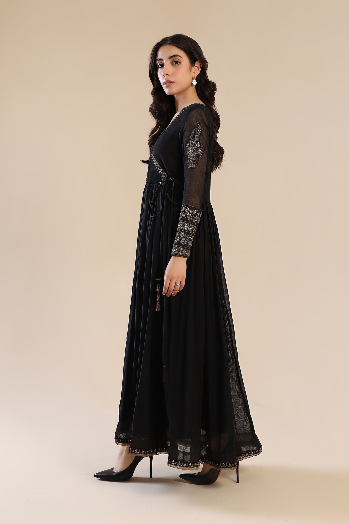 Embroidered Cotton Net Angrakha | MB-F24-608