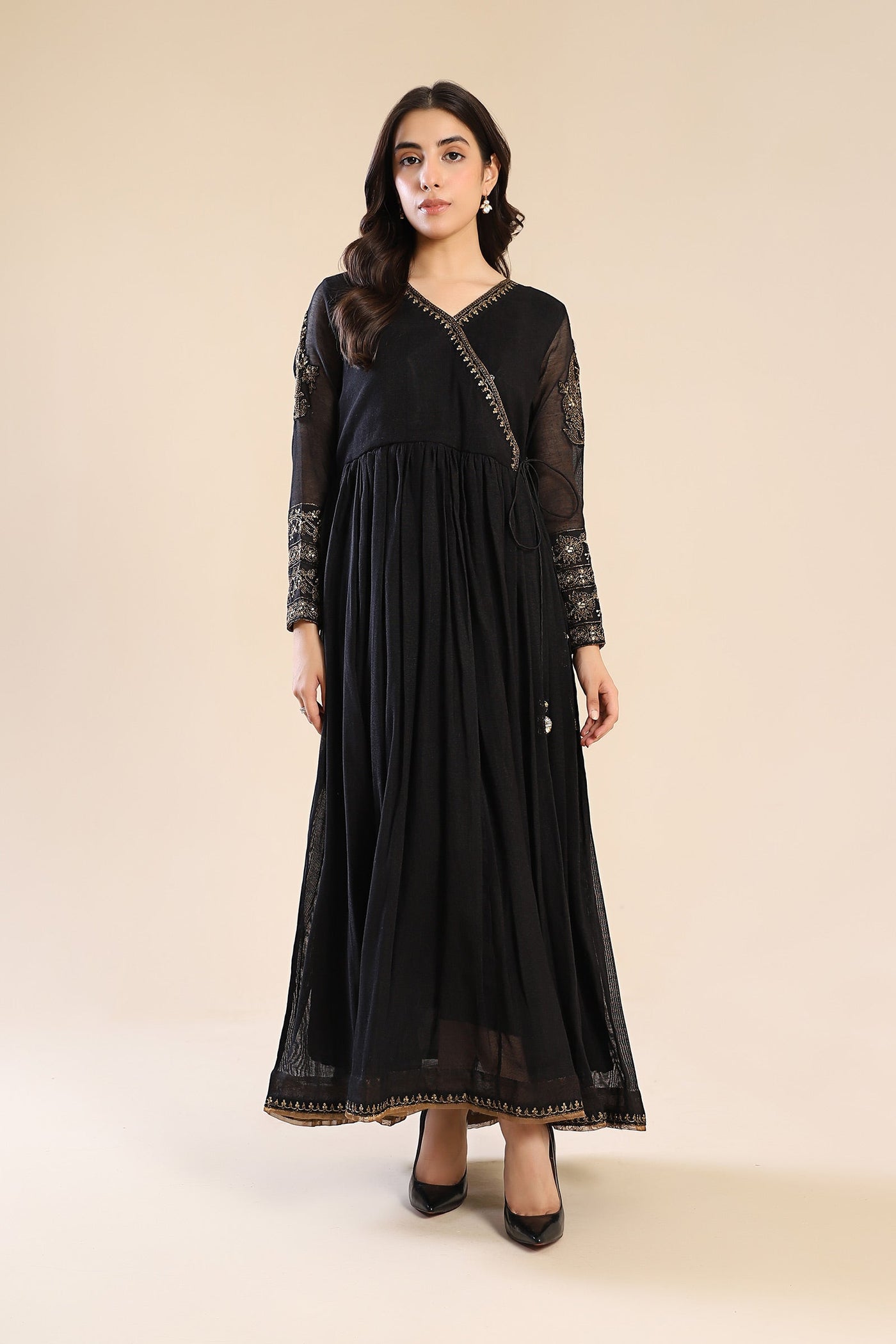 Embroidered Cotton Net Angrakha | MB-F24-608