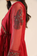 Embroidered Cotton Net Angrakha