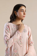 2 Pc Embroidered Raw Silk Suit