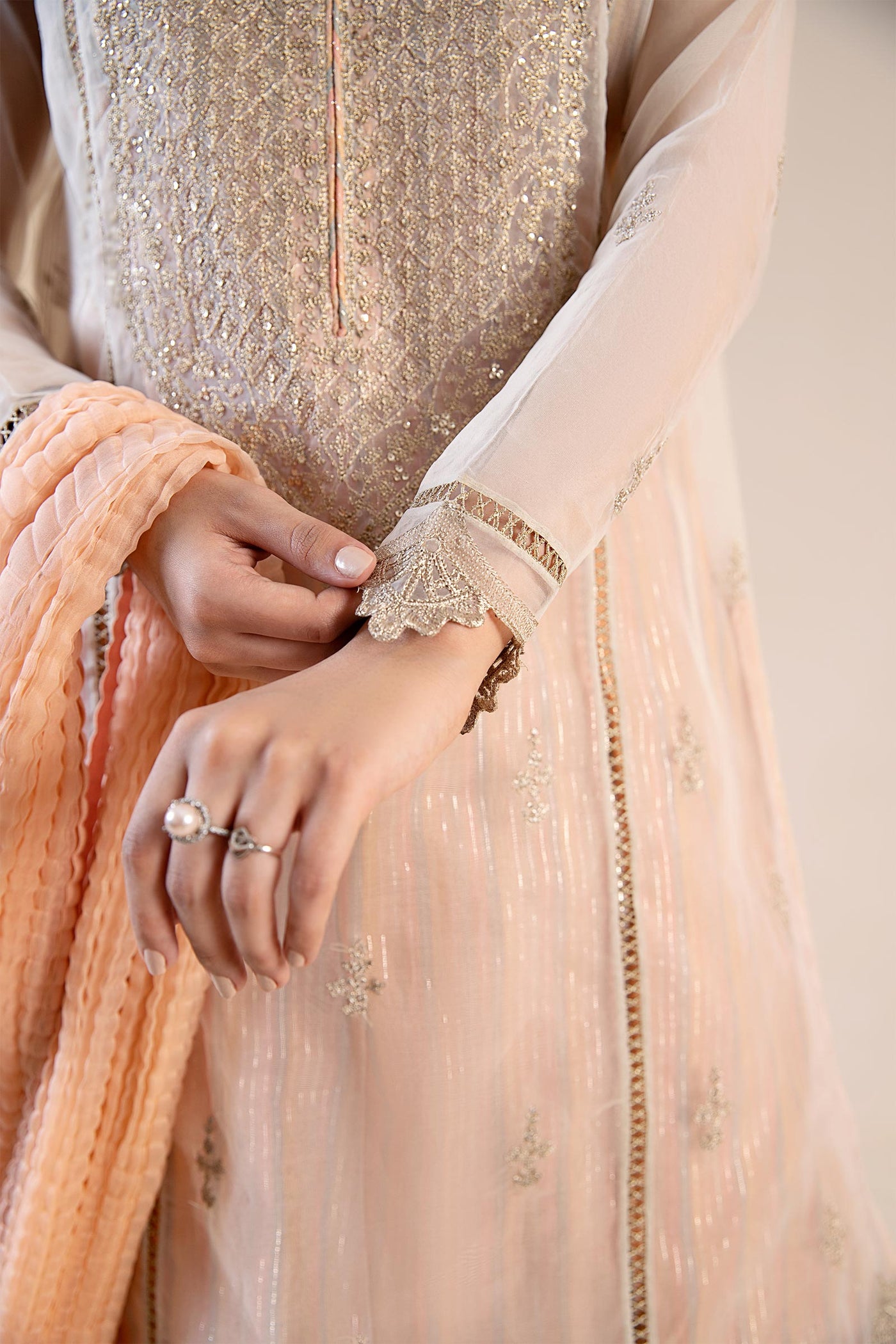 3 Pc Embroidered Organza Suit