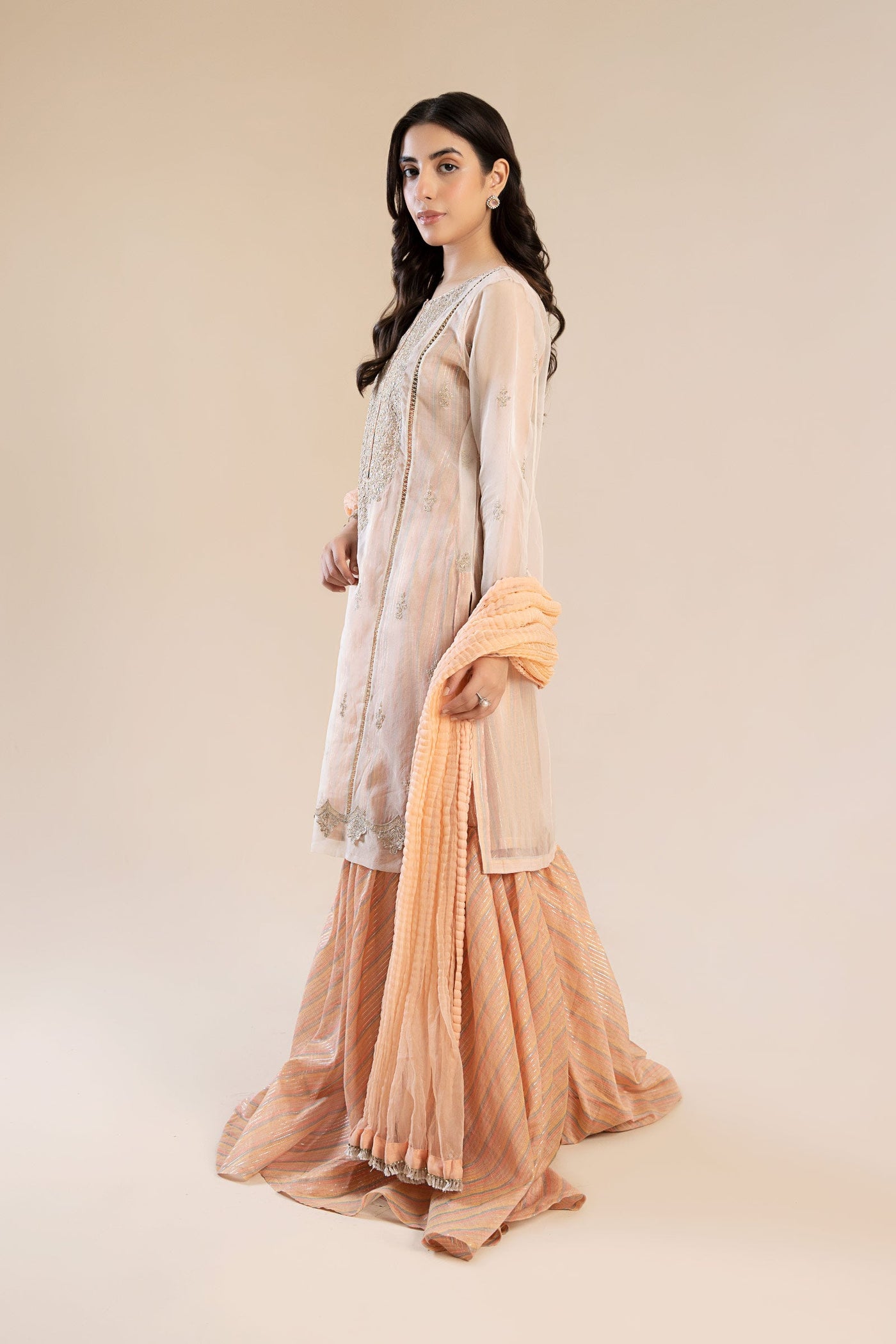 3 Pc Embroidered Organza Suit