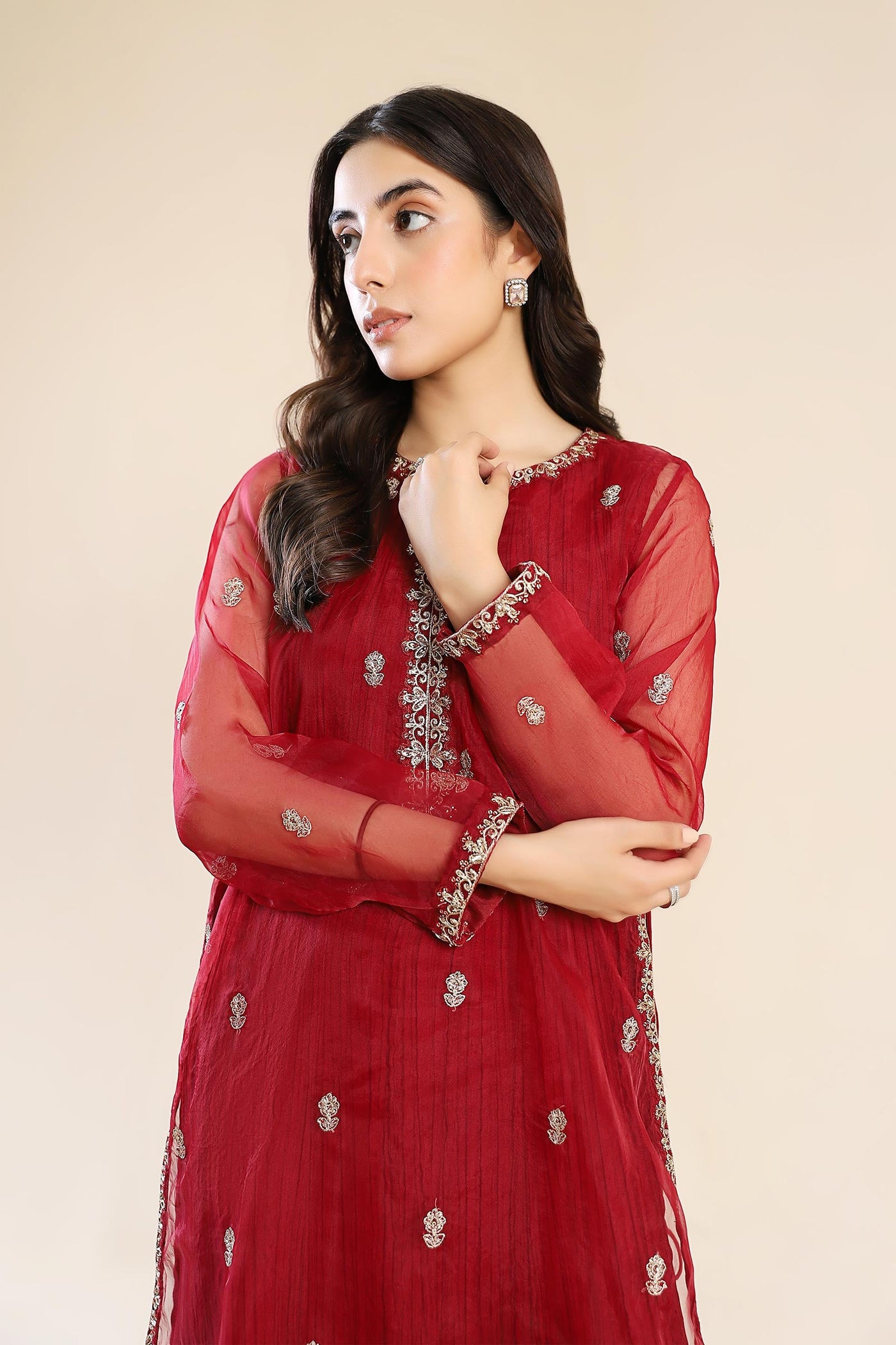 Embroidered Organza Shirt