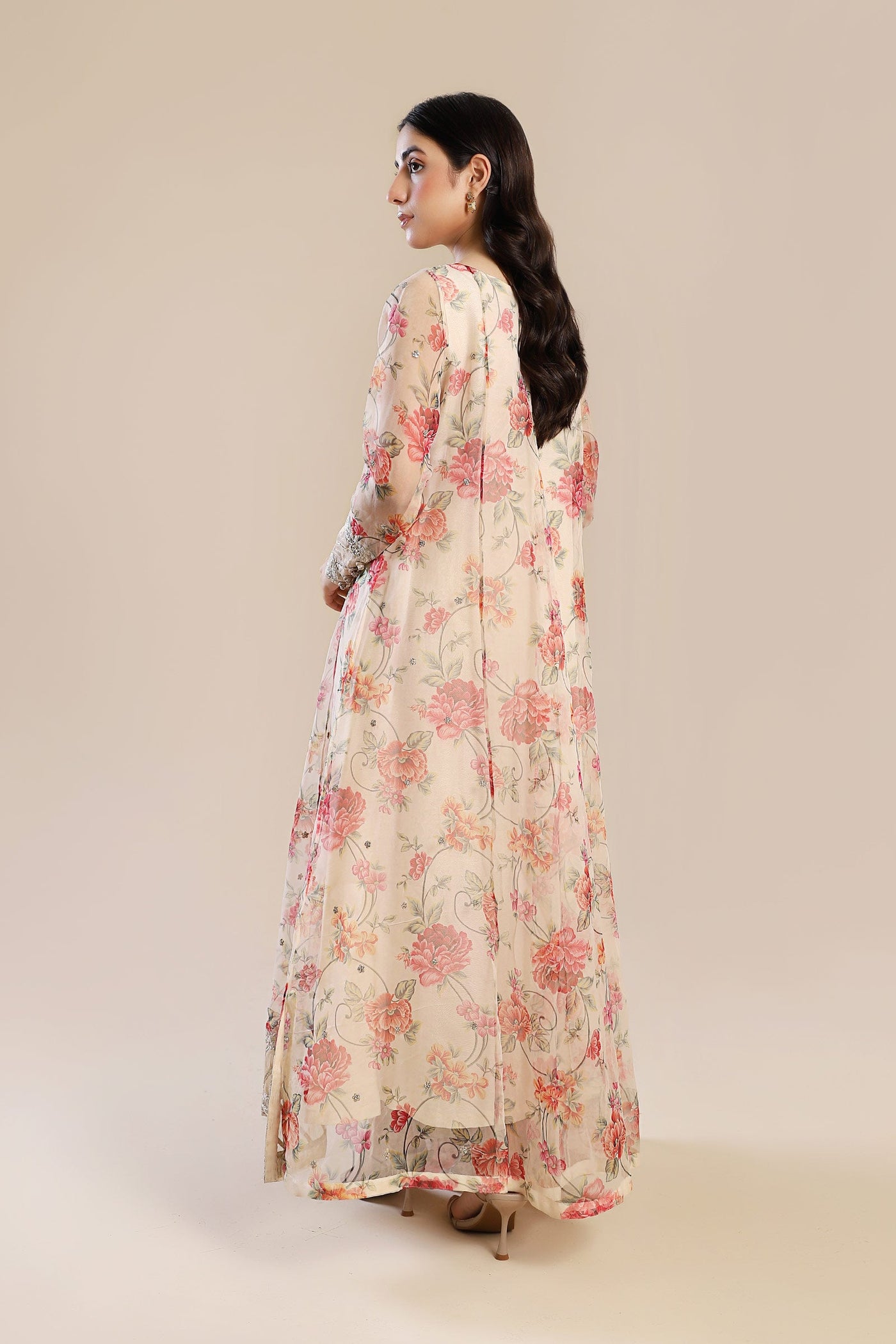 2 Pc Printed Organza Suit