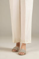 Embroidered Raw Silk Trouser