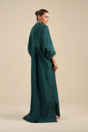 Embroidered Bemberg Raw Silk Kaftan