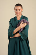 Embroidered Bemberg Raw Silk Kaftan