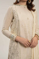 3 Pc Embellished Lurex Pinstripe Suit