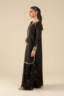 3 Pc Embroidered Raw Silk Suit
