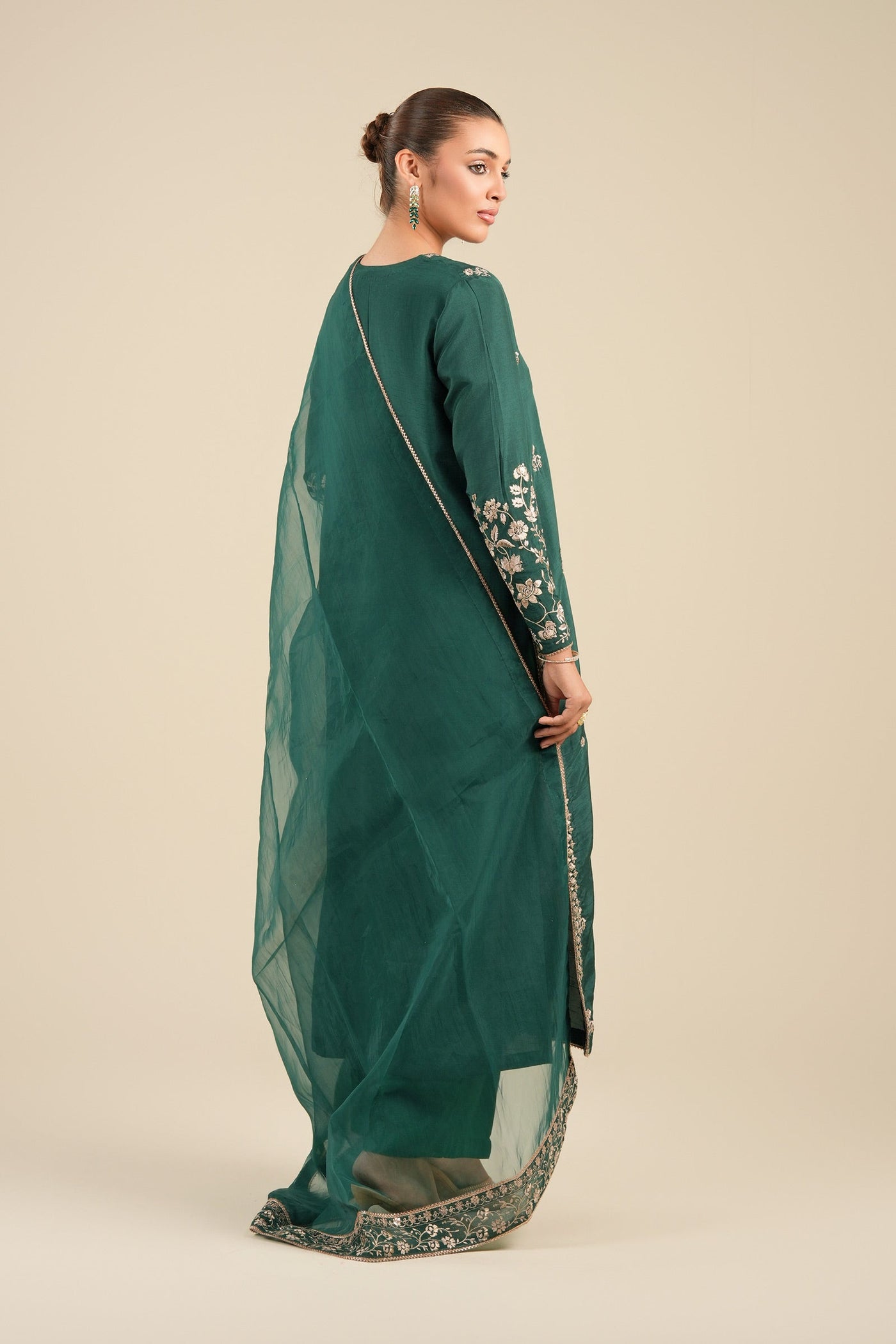2 Pc Embroidered Bamberg Raw Silk Suit