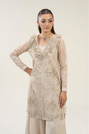 2 Pc Embroidered Organza Suit