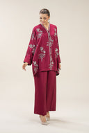 2 Pc Embroidered Bamberg Raw Silk Suit
