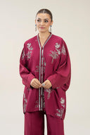 2 Pc Embroidered Bamberg Raw Silk Suit