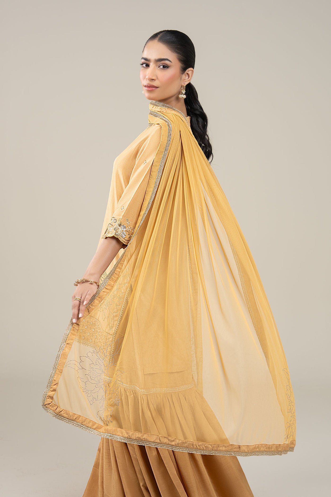 3 Pc Embroidered Bamberg Raw Silk Suit