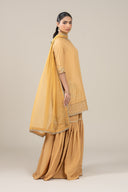 3 Pc Embroidered Bamberg Raw Silk Suit