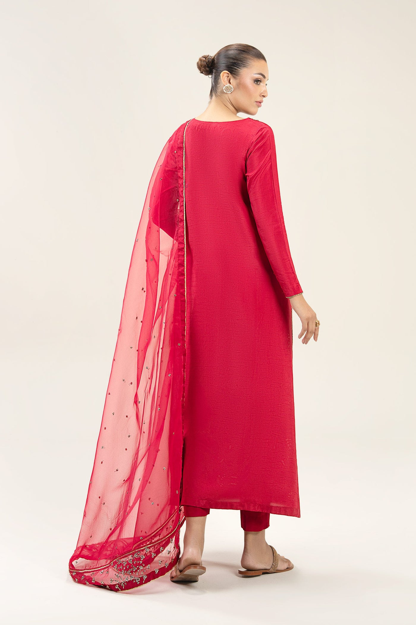 2 Pc Embroidered Bamberg Raw Silk Suit