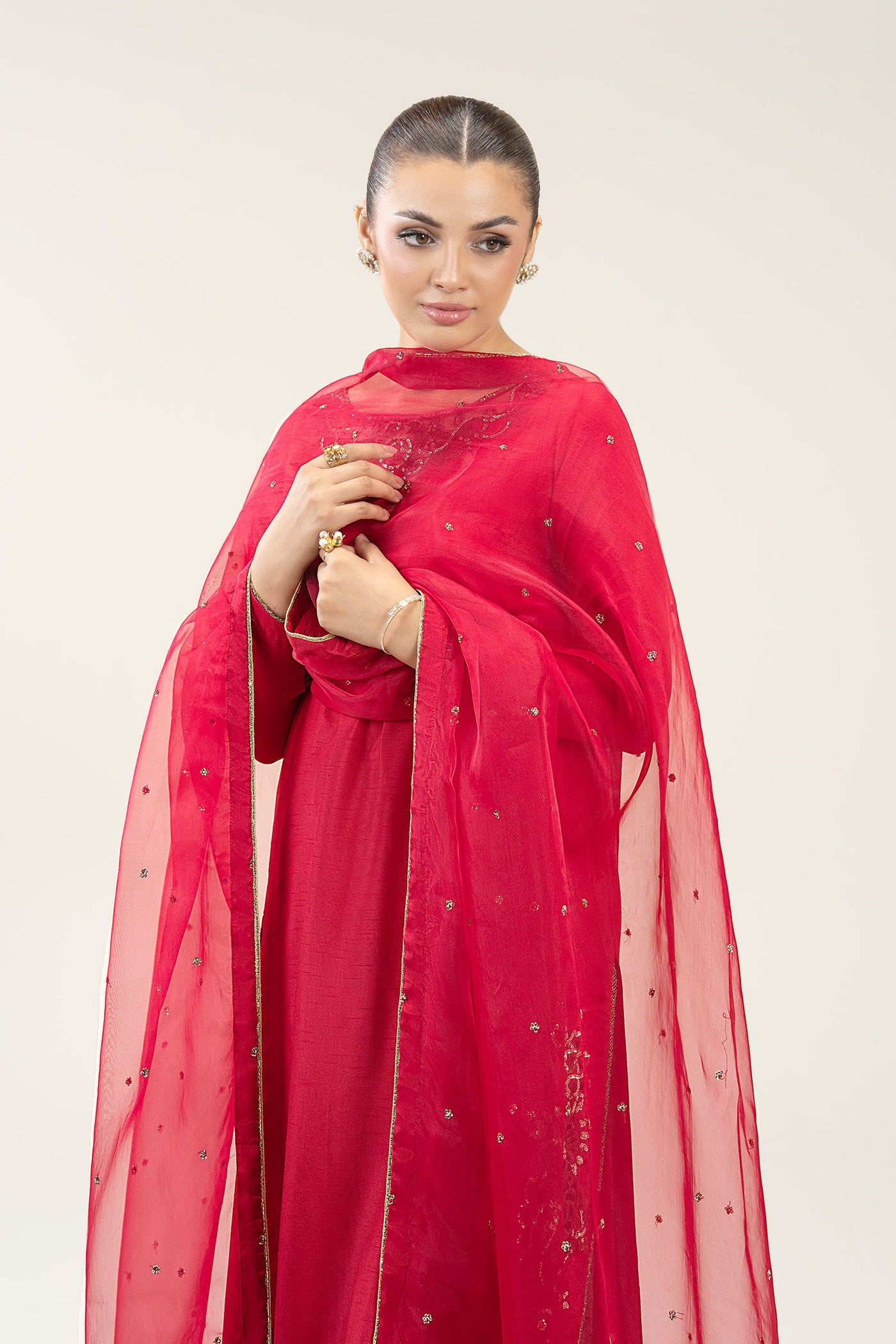 2 Pc Embroidered Bamberg Raw Silk Suit