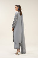 3 Pc Embroidered Bamberg Raw Silk Suit