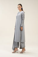 3 Pc Embroidered Bamberg Raw Silk Suit