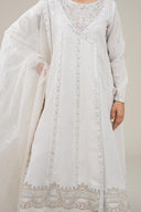 3 Pc Embroidered Shimmer Silk Suit