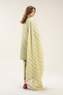 3 Pc Embroidered Two Tone Silk Suit