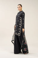 3 Pc Embroidered Bamberg Raw Silk Suit