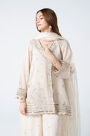 3 Pc Embroidered Lurex Organza Suit