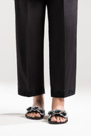 Embroidered Raw Silk Trouser