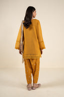 2 Pc Embroidered Cotton Net Suit