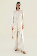 2 Pc Embroidered Raw Silk Suit