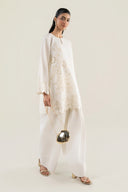 2 Pc Embroidered Raw Silk Suit
