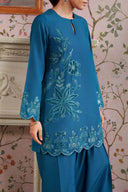 2 Pc Embroidered Raw Silk Suit