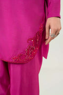 2 Pc Embellished Rawsilk Suit